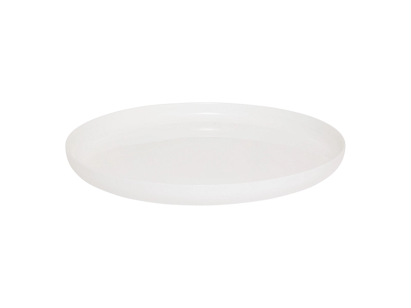 Flacher Teller glas weiss Flacher Teller glas weiss