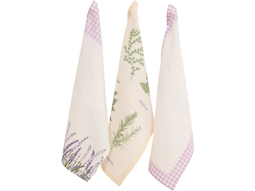 Set 3 torchons GARRIGUE coton blanc