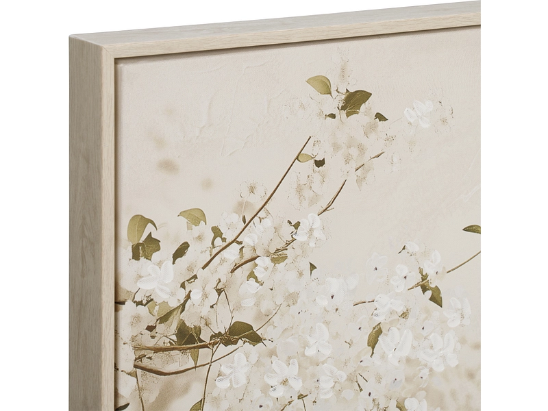 Toile imprimée et peinte main EVASION 1 pièce beige