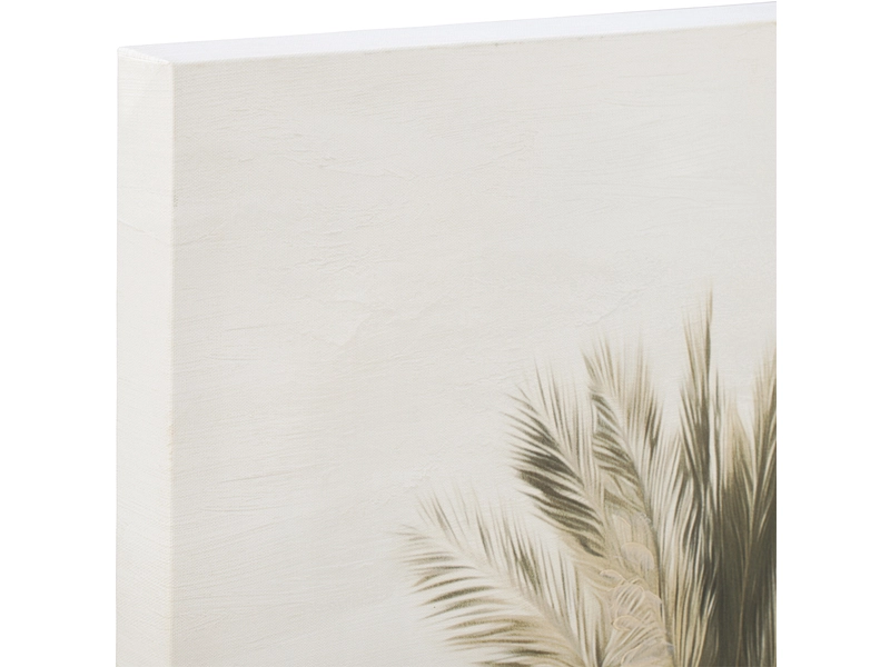 Toile imprimée et peinte main EVASION 1 pièce beige