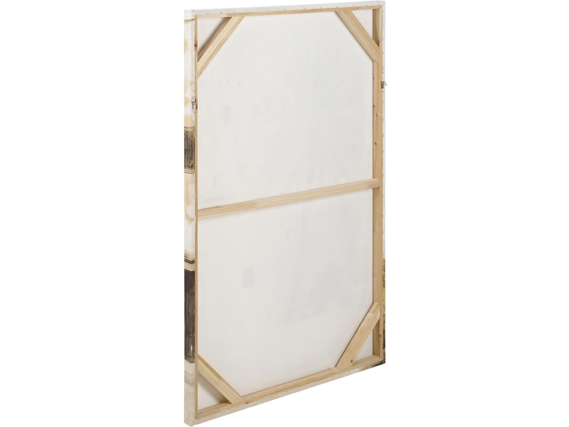 Toile imprimée et peinte main EVASION 1 pièce beige