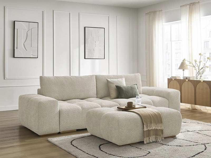 Canapé 3 places avec pouf BOBOCHIC ANAKIN