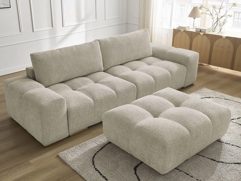 Canapé 3 places avec pouf BOBOCHIC ANAKIN