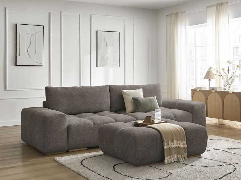 Canapé 3 places avec pouf BOBOCHIC ANAKIN