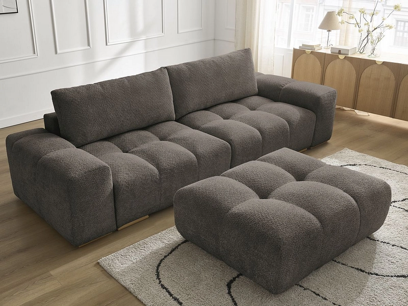 Canapé 3 places avec pouf BOBOCHIC ANAKIN
