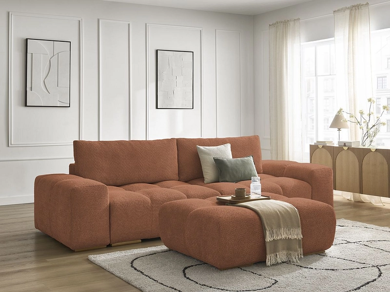 Canapé 3 places avec pouf BOBOCHIC ANAKIN