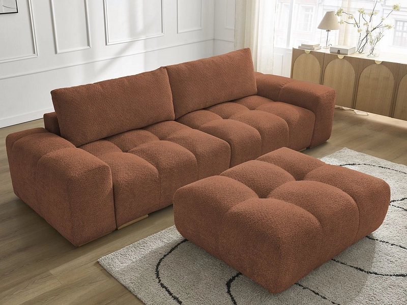Canapé 3 places avec pouf BOBOCHIC ANAKIN