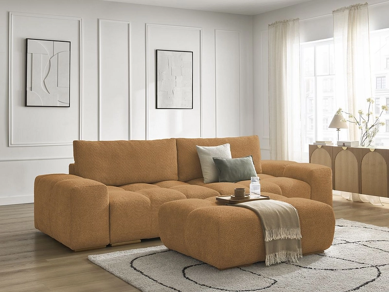 Canapé 3 places avec pouf BOBOCHIC ANAKIN