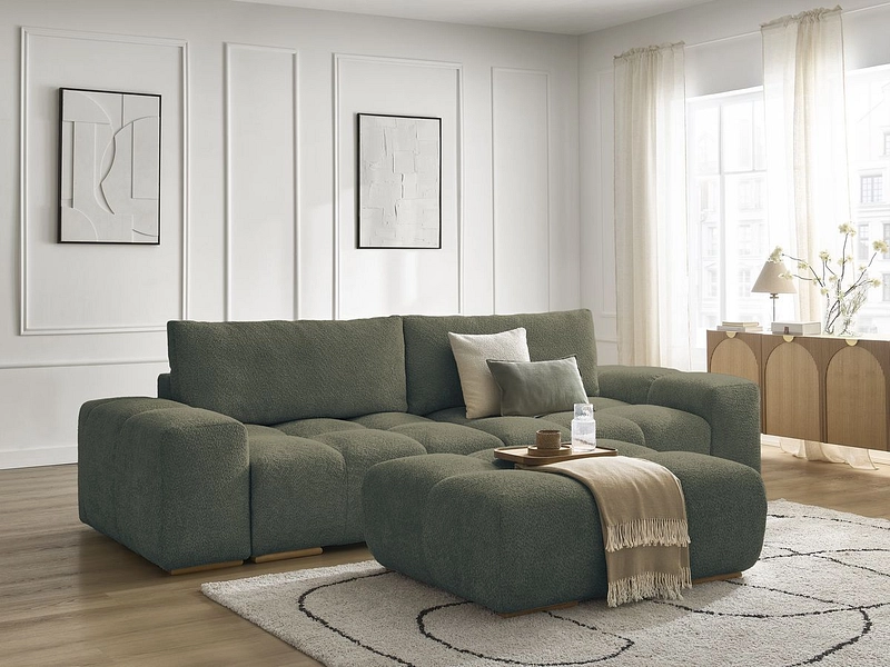 Canapé 3 places avec pouf BOBOCHIC ANAKIN