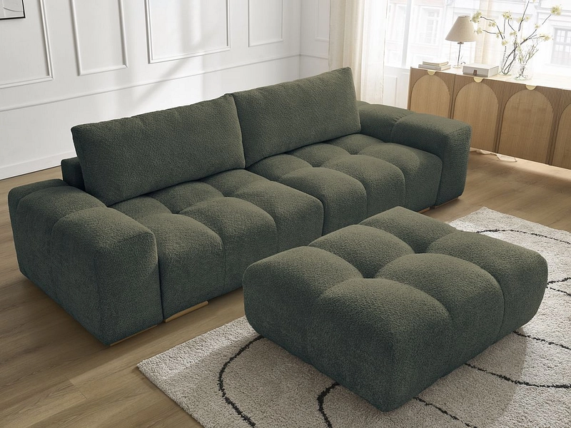 Canapé 3 places avec pouf BOBOCHIC ANAKIN