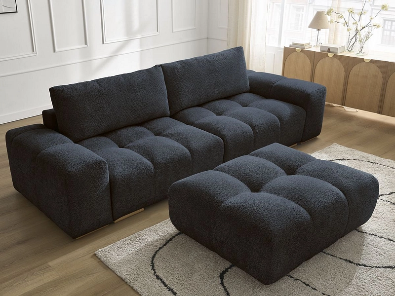 Canapé 3 places avec pouf BOBOCHIC ANAKIN