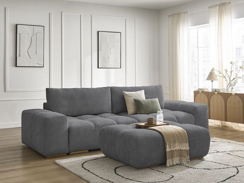 Canapé 3 places avec pouf BOBOCHIC ANAKIN