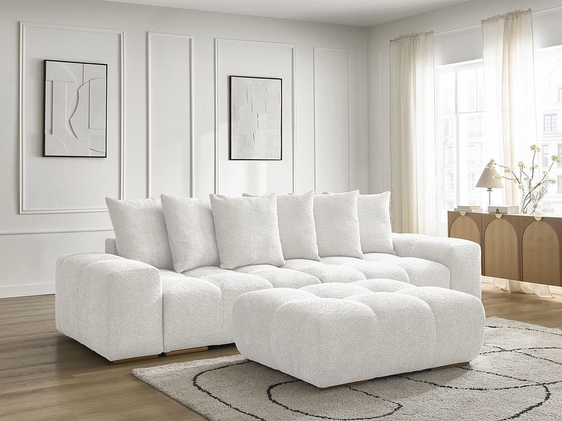 Canapé 3 places avec pouf BOBOCHIC ANAKIN