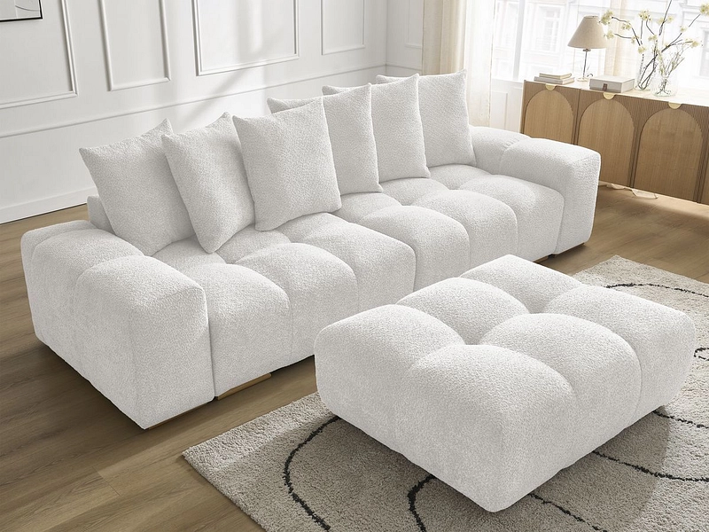 Canapé 3 places avec pouf BOBOCHIC ANAKIN