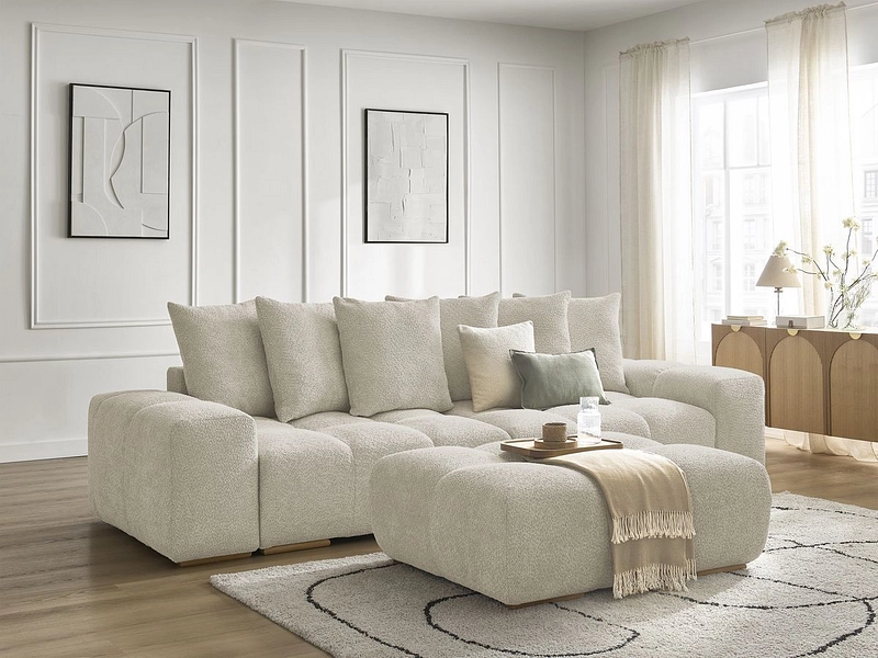 Canapé 3 places avec pouf BOBOCHIC ANAKIN