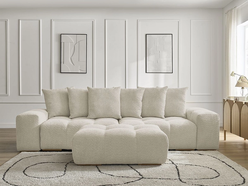 Canapé 3 places avec pouf BOBOCHIC ANAKIN