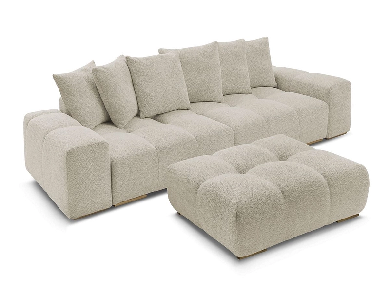 Canapé 3 places avec pouf BOBOCHIC ANAKIN