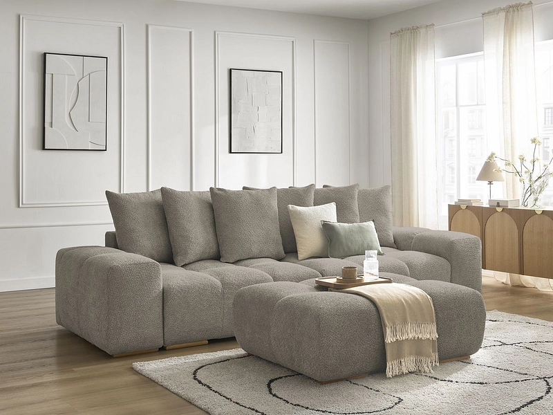 Canapé 3 places avec pouf BOBOCHIC ANAKIN