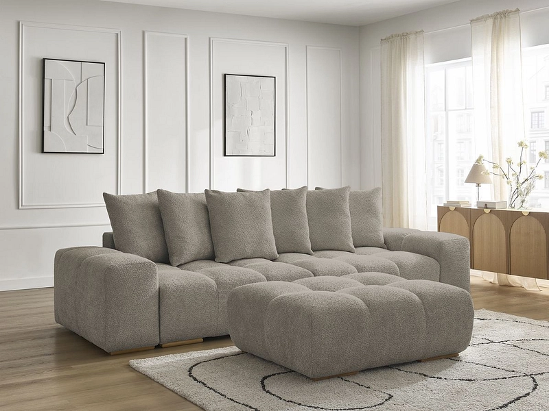 Canapé 3 places avec pouf BOBOCHIC ANAKIN