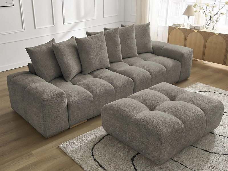 Canapé 3 places avec pouf BOBOCHIC ANAKIN