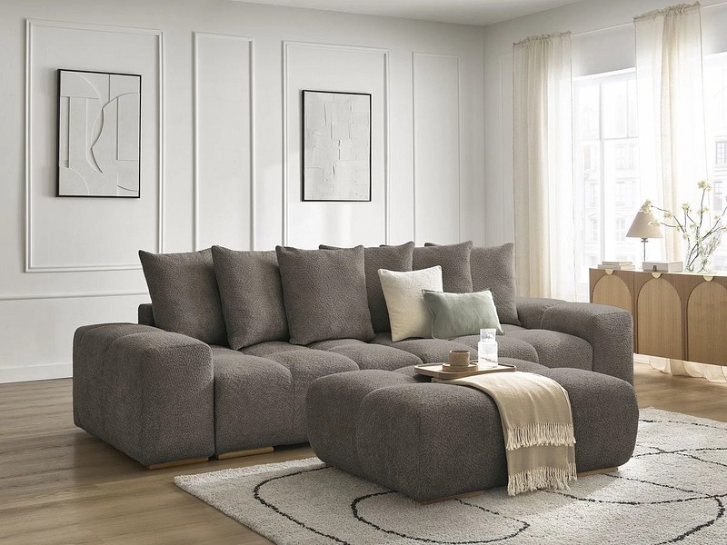 Canapé 3 places avec pouf BOBOCHIC ANAKIN