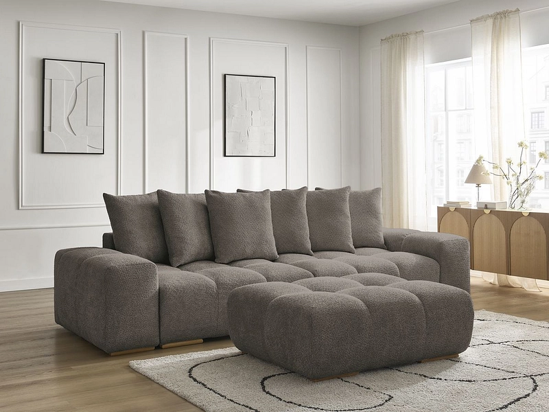 Canapé 3 places avec pouf BOBOCHIC ANAKIN