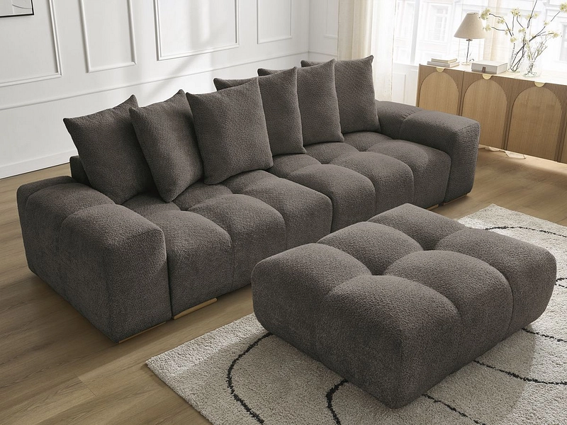 Canapé 3 places avec pouf BOBOCHIC ANAKIN