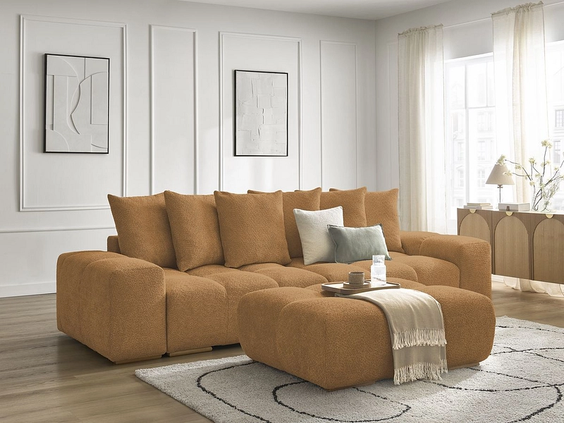 Canapé 3 places avec pouf BOBOCHIC ANAKIN