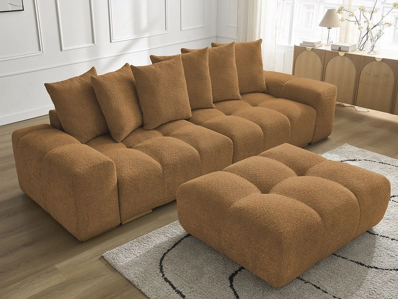 Canapé 3 places avec pouf BOBOCHIC ANAKIN