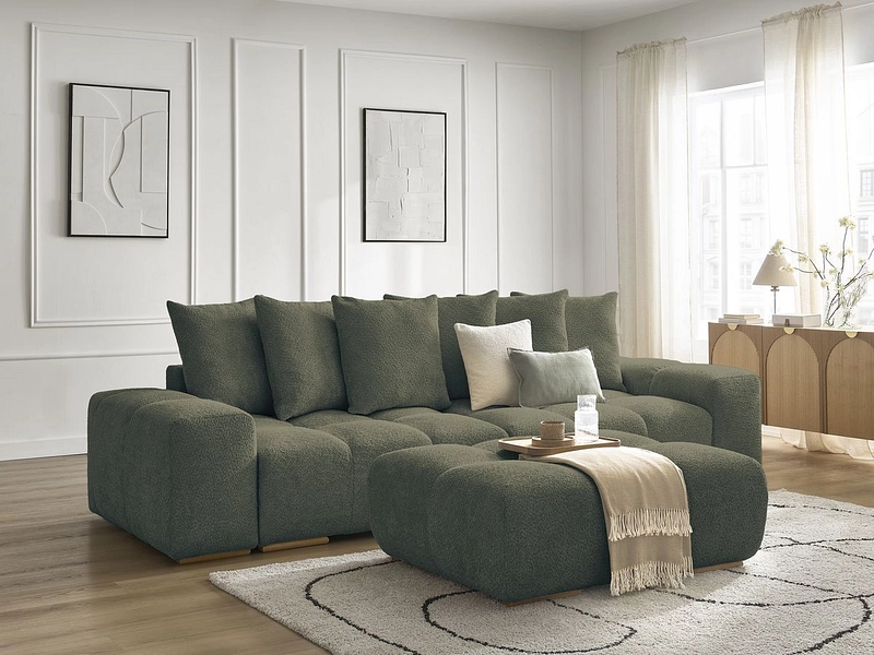 Canapé 3 places avec pouf BOBOCHIC ANAKIN