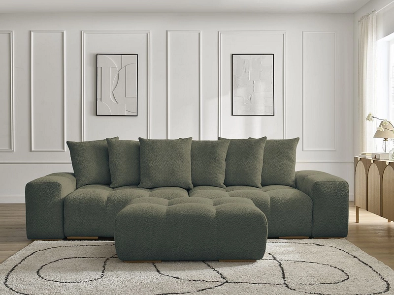 Canapé 3 places avec pouf BOBOCHIC ANAKIN