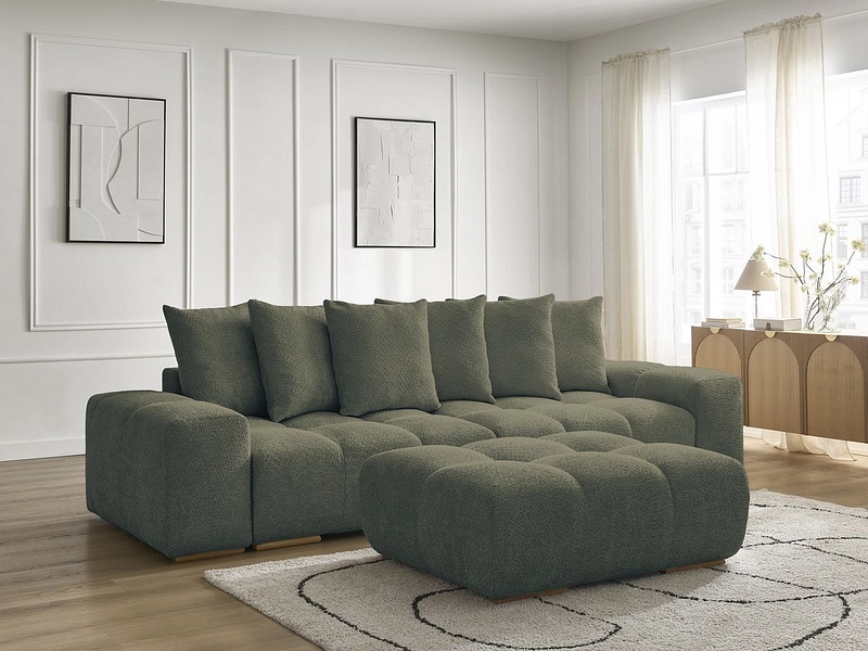 Canapé 3 places avec pouf BOBOCHIC ANAKIN