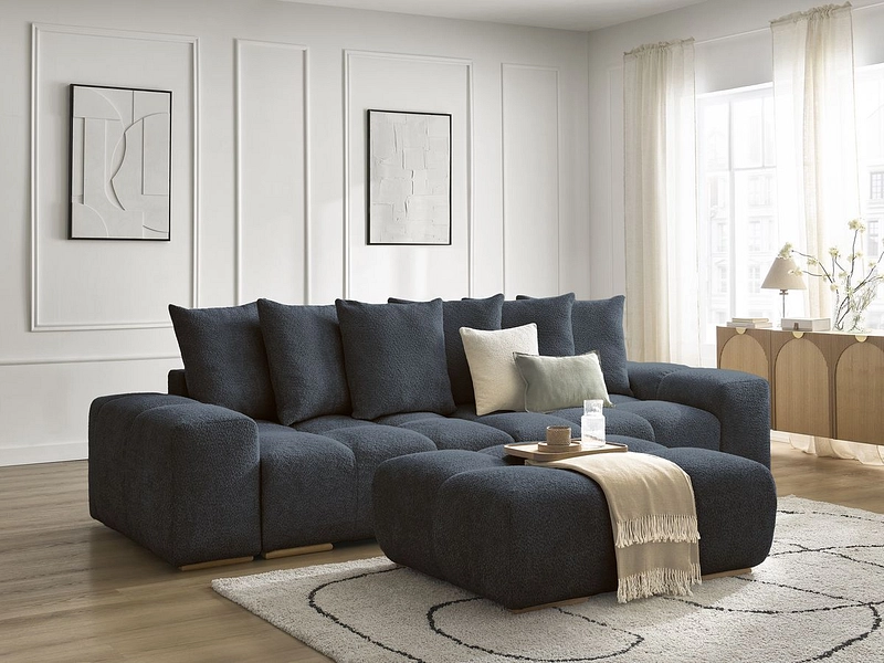 Canapé 3 places avec pouf BOBOCHIC ANAKIN