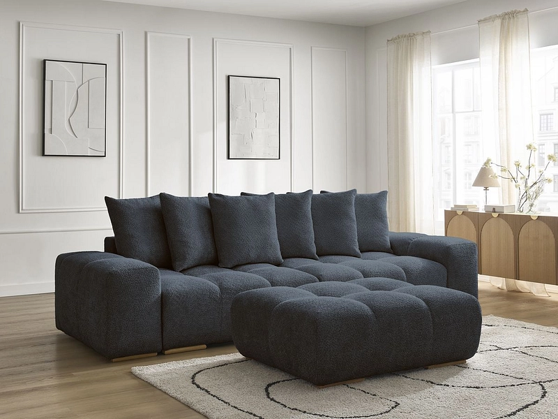 Canapé 3 places avec pouf BOBOCHIC ANAKIN