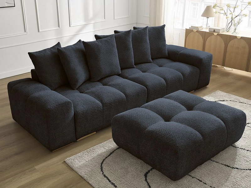 Canapé 3 places avec pouf BOBOCHIC ANAKIN