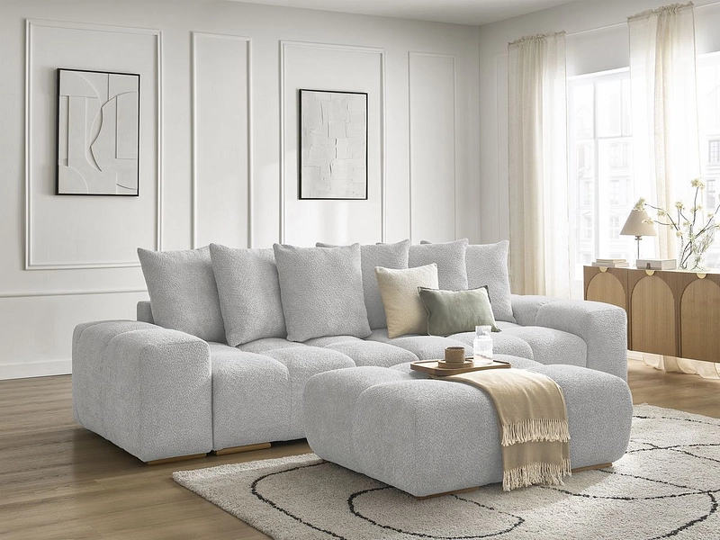 Canapé 3 places avec pouf BOBOCHIC ANAKIN