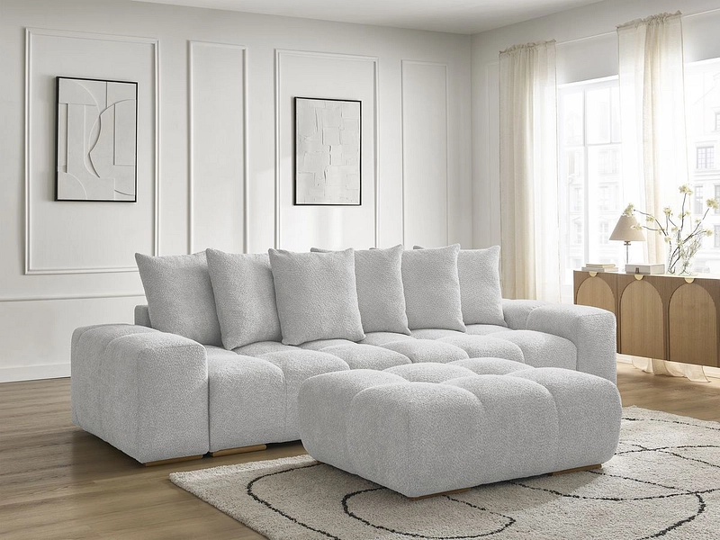 Canapé 3 places avec pouf BOBOCHIC ANAKIN