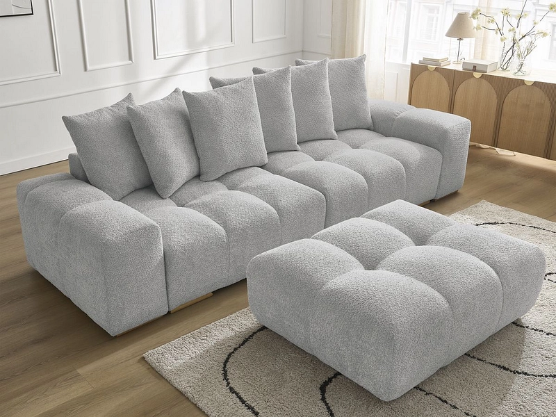 Canapé 3 places avec pouf BOBOCHIC ANAKIN