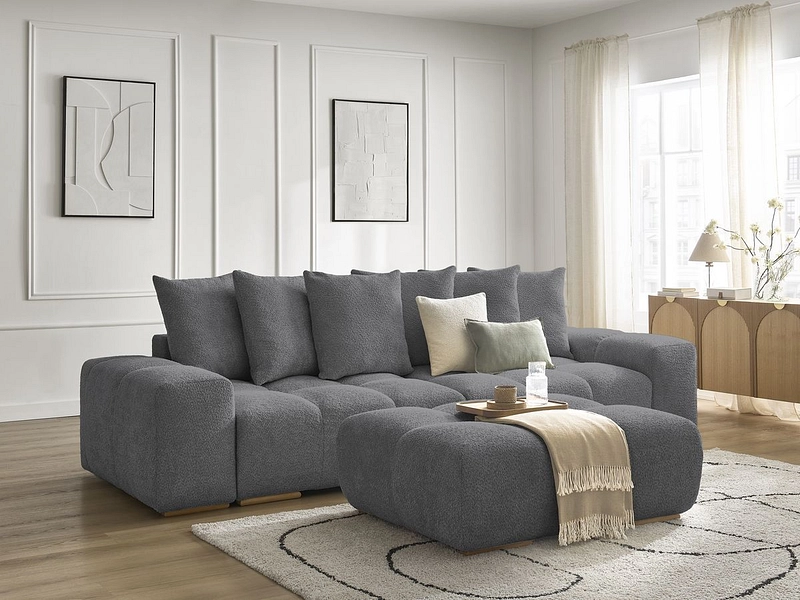 Canapé 3 places avec pouf BOBOCHIC ANAKIN