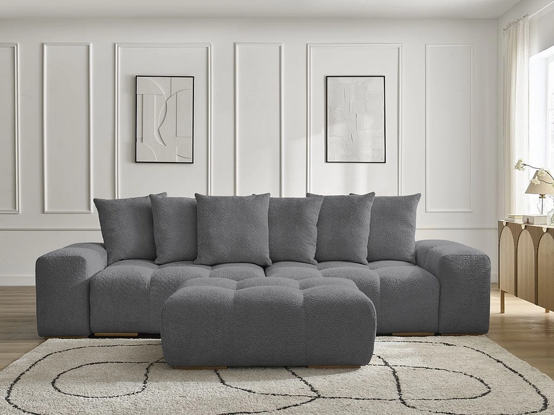 Canapé 3 places avec pouf BOBOCHIC ANAKIN