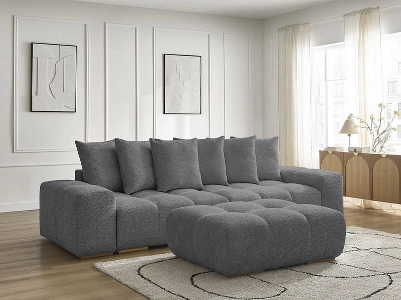 Canapé 3 places avec pouf BOBOCHIC ANAKIN