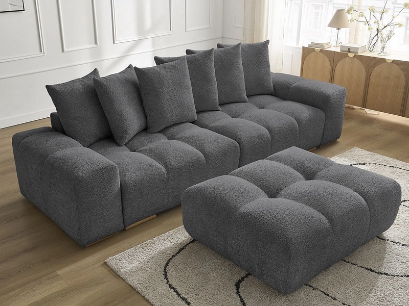 Canapé 3 places avec pouf BOBOCHIC ANAKIN