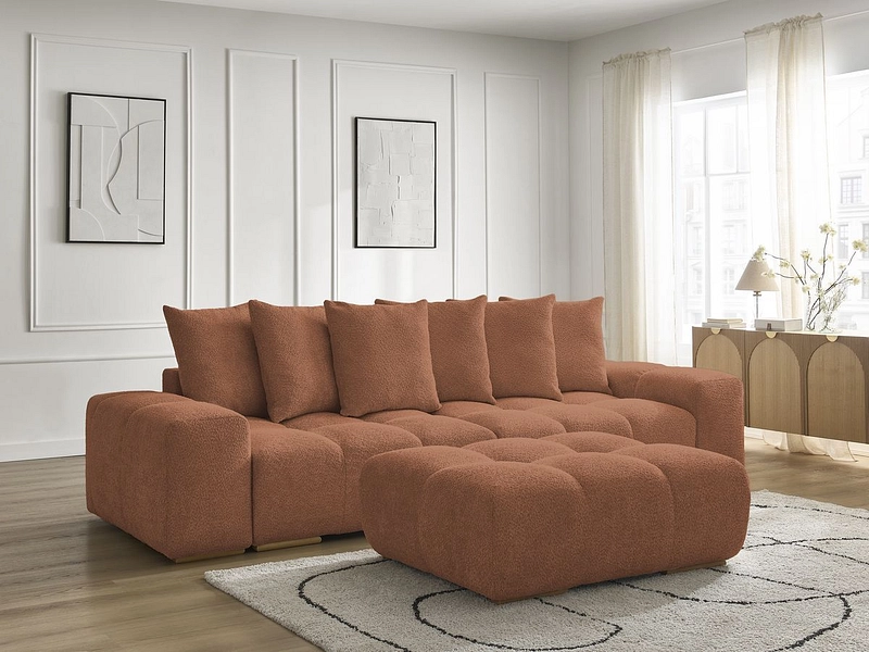 Canapé 3 places avec pouf BOBOCHIC ANAKIN