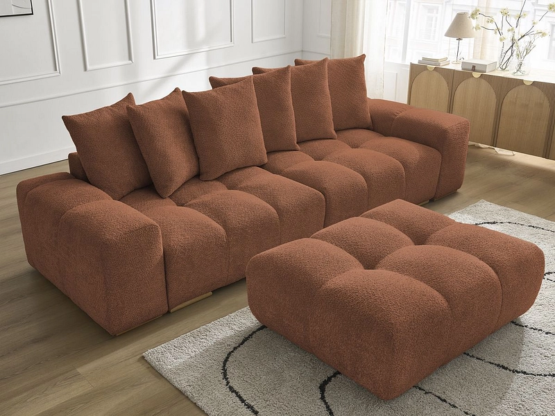 Canapé 3 places avec pouf BOBOCHIC ANAKIN