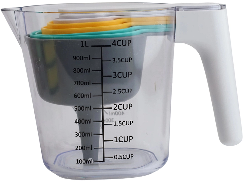 Messbecher-Set mit Messlöffeln DOSE Messbecher-Set mit Messlöffeln DOSE