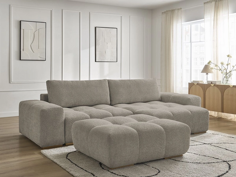 Divano ad angolo con pouf BOBOCHIC ANAKIN Divano ad angolo con pouf BOBOCHIC ANAKIN
