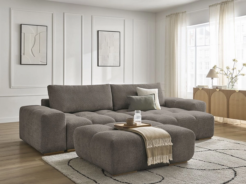 Divano ad angolo con pouf BOBOCHIC ANAKIN Divano ad angolo con pouf BOBOCHIC ANAKIN