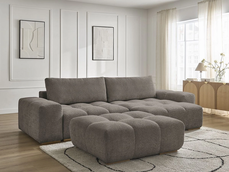 Divano ad angolo con pouf BOBOCHIC ANAKIN Divano ad angolo con pouf BOBOCHIC ANAKIN