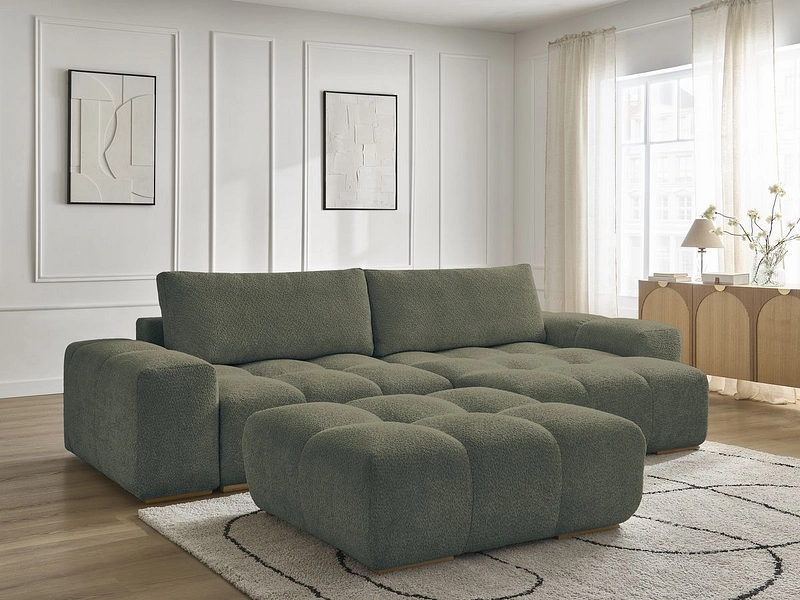 Divano ad angolo con pouf BOBOCHIC ANAKIN Divano ad angolo con pouf BOBOCHIC ANAKIN