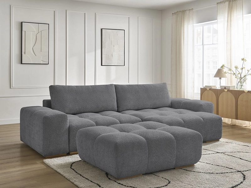 Divano ad angolo con pouf BOBOCHIC ANAKIN Divano ad angolo con pouf BOBOCHIC ANAKIN